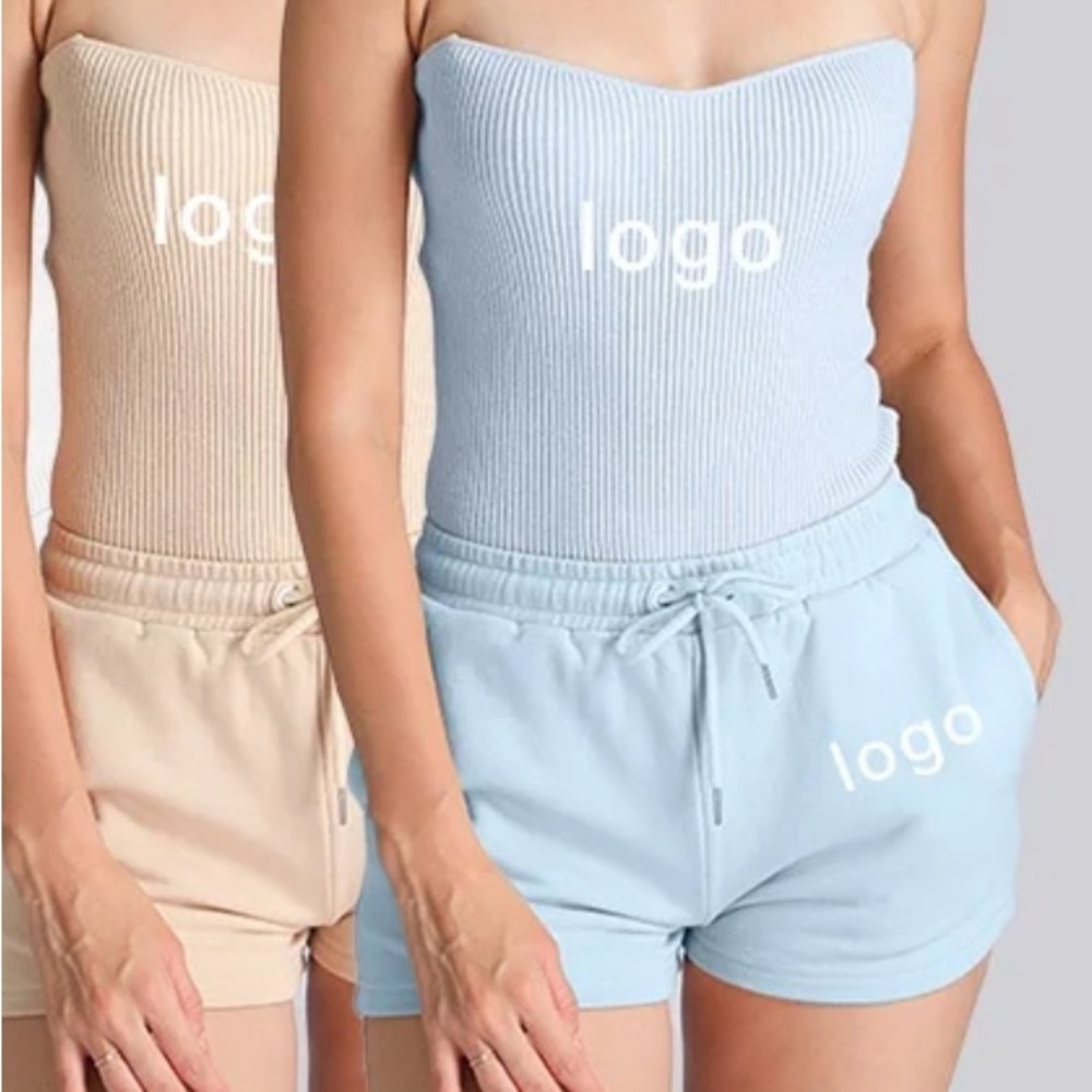 2 piece set: Ribbed top & Shorts